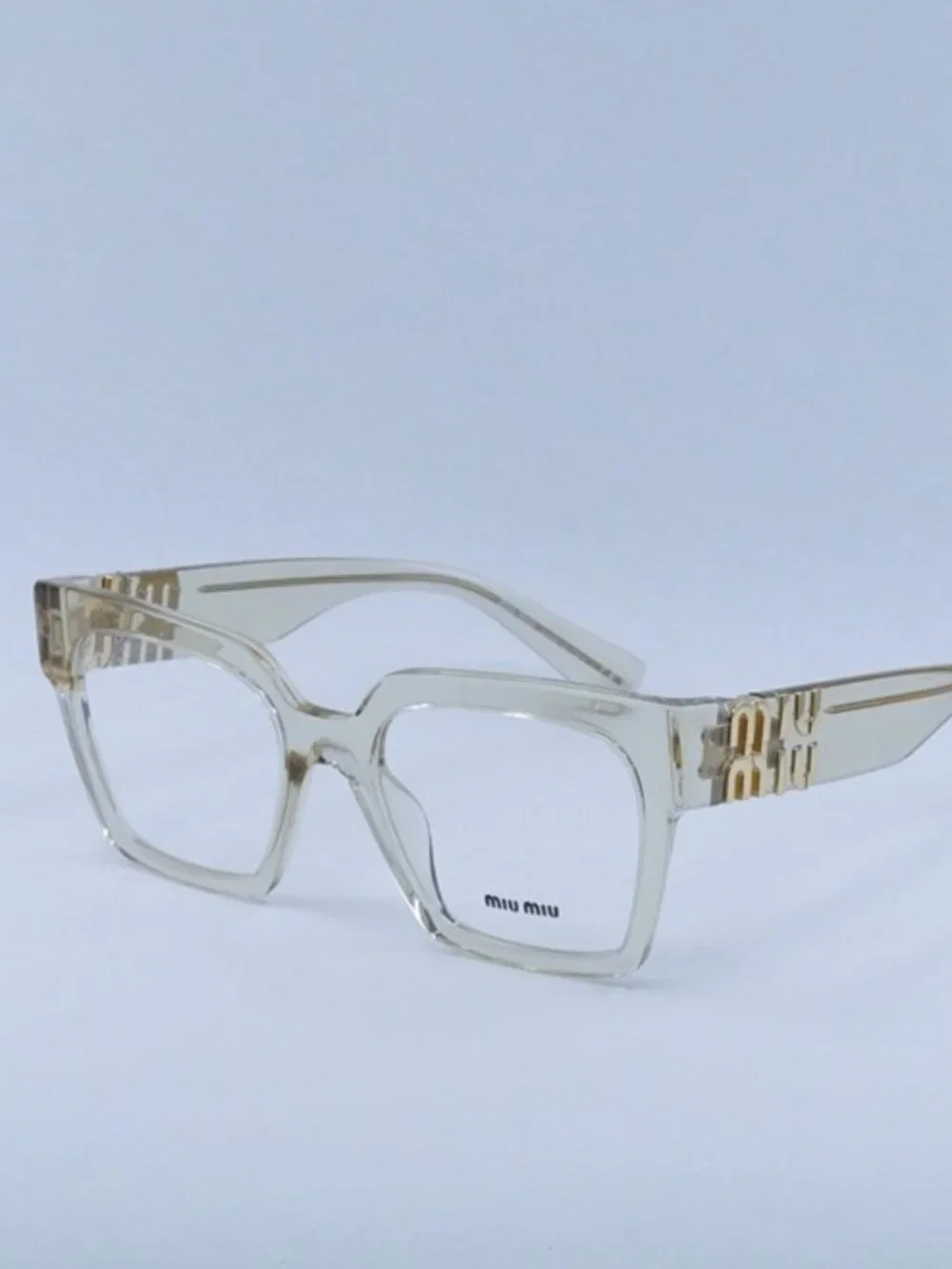 Miu Miu MU04UV 11T1O1 Eyeglasses Transparent Sand 52mm Square Frame